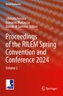 "Proceedings of the RILEM Spring Convention and Conference 2024, Volume 2." Rotes Muster als Hintergrund, RILEM Logo.