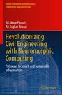Text: "Revolutionizing Civil Engineering with Neuromorphic Computing. Pathways to Smart and Sustainable Infrastructure." Gebäudeentwurf.