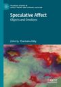 Text: "Speculative Affect: Objects and Emotions. Edited by Charmaine Eddy." 
Türkisfarbener Hintergrund, buntes abstraktes Muster.