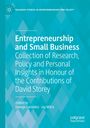 "Entrepreneurship and Small Business" in weißem Text auf blauem Hintergrund. Oben kleines Logo.