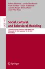 : Social, Cultural, and Behavioral Modeling, Buch