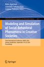 : Modeling and Simulation of Social-Behavioral Phenomena in Creative Societies, Buch