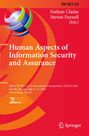 Buchtitel: "Human Aspects of Information Security and Assurance". Rotes Cover mit buntem, abstrahiertem Globusmotiv.