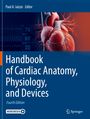 "Handbook of Cardiac Anatomy, Physiology, and Devices, Fourth Edition" zeigt Herzillustration mit Vitalwerten.