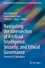 "Navigating the Intersection of Artificial Intelligence, Security, and Ethical Governance. Bunt verlaufender Hintergrund."