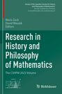 „Research in History and Philosophy of Mathematics. The CSHPM 2023 Volume.“ Grüner Hintergrund, Logos unten.