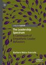 Grün-violette Blätter umrahmen Titel: "The Leadership Spectrum". Autor: Barbara Welss Eversole. Geometrische Logo-Elemente.