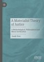 Buchtitel: "A Materialist Theory of Justice". Autor: Isaak Dore. Hintergrund: Türkiser Textur. Logo oben links.