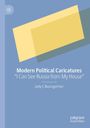 "Modern Political Caricatures," mit Zitat, Jody C Baumgartner. Titel, Untertitel, Autorenname vor blauem Hintergrund mit Grafik.