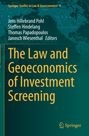 Springer Studies in Law & Geoeconomics 4; Autoren: Jens Hillebrand Pohl, Steffen Hindelang, Thomas Papadopoulos, Janosch Wiesenthal; Titel: "The Law and Geoeconomics of Investment Screening"; grüner Hintergrund mit Weltkarte.