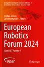 "European Robotics Forum 2024" in Weiß auf Rot, mechanische Hand im Hintergrund, Logo unten links.