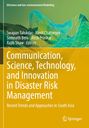 Buchtitel über Kommunikation, Wissenschaft und Innovation im Katastrophenmanagement, mit bunten geometrischen Formen.