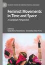 Titel: "Feminist Movements in Time and Space: A European Perspective". Menschen mit Rauchfackeln, rosa Tücher vor dem Gesicht.