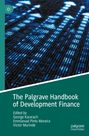 "The Palgrave Handbook of Development Finance" ist der Titel. Das Cover hat ein visuelles Muster mit blauen und schwarzen Punkten.