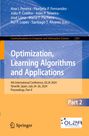 : Optimization, Learning Algorithms and Applications, Buch