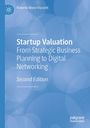 "Startup Valuation: From Strategic Business Planning to Digital Networking. Second Edition." Blaues Kreis-Muster, modernes Design.