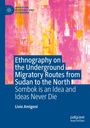 Buchtitel: "Ethnography on the Underground Migratory Routes from Sudan to the North" von Livio Amigoni. Pink-orange Kunst.