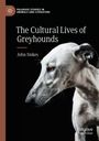 „The Cultural Lives of Greyhounds“, John Stokes. Ein nahes Profil eines Windhundes vor schwarzem Hintergrund.