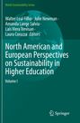 Titel: "North American and European Perspectives on Sustainability in Higher Education, Volume I". Oben Namen der Herausgeber. Unten rechts ein Logo.
