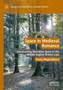 "Space in Medieval Romance" von Fanny Moghaddassi. Waldweg mit Sonnenstrahlen durch Bäume.