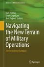 „Navigating the New Terrain of Military Operations. The Geoscience Compass.” Grüne, wellenartige Hintergrundgrafik.