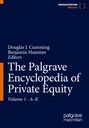 „The Palgrave Encyclopedia of Private Equity, Volume 1: A–K“. Blaue Buchcover, orange-weiße Texte.