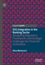Titel: ESG Integration in the Banking Sector. Autor: Elisa Menicucci. Buntes geometrisches Muster im Hintergrund.