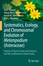 Buchtitel: Systematics, Ecology, and Chromosomal Evolution of Melampodium (Asteraceae). Gelbe Blumen auf grünem Hintergrund.