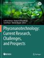 Titel: "Phyconanotechnology: Current Research, Challenges, and Prospects". Grüner Hintergrund mit Naturmotiv und Blasen.