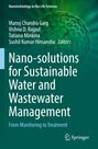 Text: "Nano-solutions for Sustainable Water and Wastewater Management." Grüner Hintergrund mit einem stilisierten Molekül.