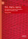 "Risk, Stigma, Agency: Life Histories of Women Involved in Sex Work in Kolkata, India" von Sunny Sinha; rotes Garnmuster.