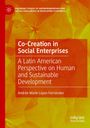 Titel: "Co-Creation in Social Enterprises". Autor: Andrée Marie López-Fernández. Roter Hintergrund mit floralen Mustern.