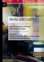 Text: „Media and Conflict: Critical Analysis of News Discourses in India.“ Bearbeitet von Francis P. Barclay und anderen.  
Buntes abstraktes Hintergrundmuster.