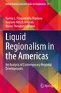 „Liquid Regionalism in the Americas“ von Karina L. Pasquariello Mariano u.a. auf farbigem, geometrischem Hintergrund.