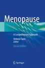 "Menopause: A Comprehensive Approach, Antonio Cano, Editor, Second Edition." Blaues Design mit abstrakten grünen Linien. Springer-Logo.