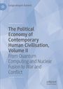 Buchtitel: "The Political Economy of Contemporary Human Civilisation, Volume II" von Sangaralingam Ramesh. Hintergrund in Blautönen.