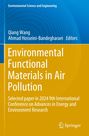 Cover eines Buches von Qiang Wang und Ahmad Hosseini-Bandegharaei, betitelt „Environmental Functional Materials in Air Pollution“.