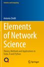 Buchtitel: "Elements of Network Science" von Antonio Zinilli. Farben: Blau und Gelb. Zwei Logos unten.