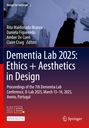 Titel: "Dementia Lab 2025: Ethics + Aesthetics in Design." Hände zeichnen auf Papier, roter Text-Hintergrund.