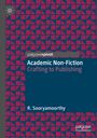 „palgrave pivot, Academic Non-Fiction, Crafting to Publishing, R. Sooryamoorthy“. Rot-blaue geometrische Muster.