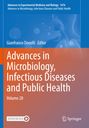 "Advances in Microbiology, Infectious Diseases and Public Health, Volume 20" vor blauem Hintergrund mit menschlichem Profil.