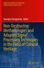 "Non-Destructive Methodologies and Adapted Signal Processing Techniques in the Field of Cultural Heritage" in Gelb. Im Hintergrund technische Zeichnung eines Gebäudes.