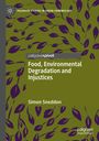 "Food, Environmental Degradation and Injustices" von Simon Sneddon. Grüne Illustration mit lila Blättern.