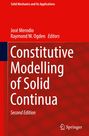 „Constitutive Modelling of Solid Continua“, zweite Auflage, Herausgeber: José Merodio, Raymond W. Ogden. Roter Hintergrund.