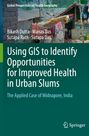 Titel: "Using GIS to Identify Opportunities for Improved Health in Urban Slums". Hütte mit Wellblechdächern.