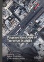 "Palgrave Handbook of Terrorism in Africa" steht im Vordergrund, umgeben von einer Luftaufnahme einer Stadt.