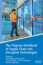 "The Palgrave Handbook of Supply Chain and Disruptive Technologies" ist der Titel. Ein Arbeiter mit VR-Brille in Lagerumgebung.