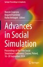 "Advances in Social Simulation" auf buntem Hintergrund, mit Erwähnung einer Konferenz in Krakau, September 2024. Springer-Logo unten.
