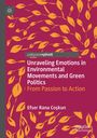 „Unraveling Emotions in Environmental Movements and Green Politics“, rot-orange Blätter-Muster, Palgrave Pivot Logo.