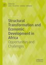Titel: "Structural Transformation and Economic Development in Africa: Opportunities and Challenges." Grünes geometrisches Muster.